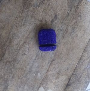 Blue violet Bedazzled Apple earpods charger case